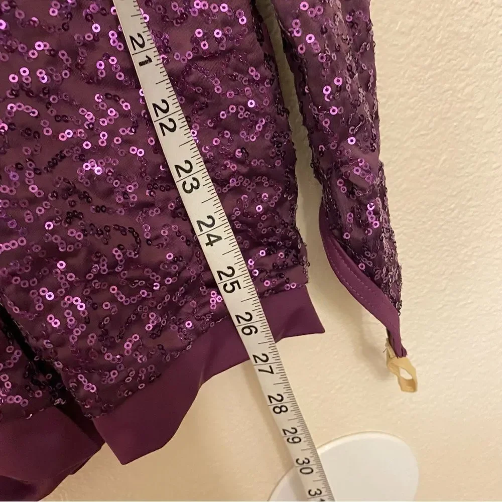 WEISSMAN Dance long 1 sleeve purple sequin Run Boy Run 10220 SA-Small adult